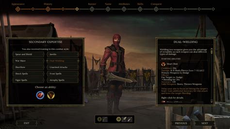 tyranny character creation.